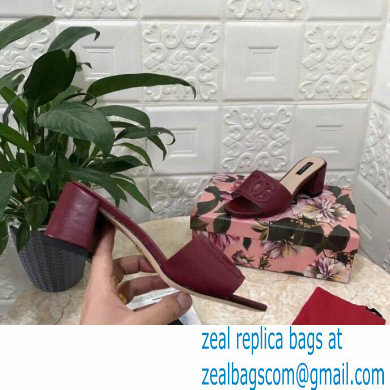 Dolce  &  Gabbana Heel 6.5cm Calfskin Mules Burgundy With DG Millennials Logo 2021